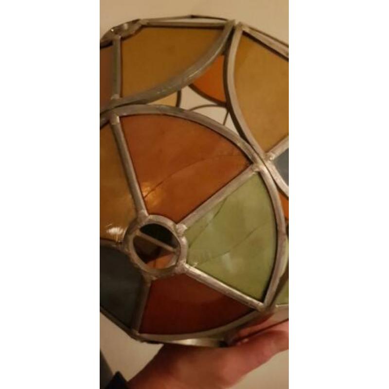 Glas in lood hanglamp uit Frankrijk