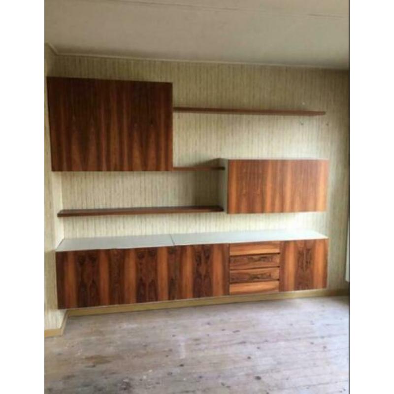 Groot vintage wandsysteem wandkast jaren 60 70 design retro