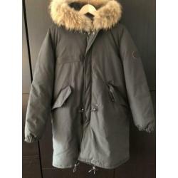 Grijs groene dames parka winterjas Airforce XL