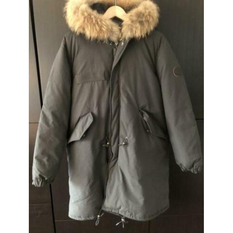 Grijs groene dames parka winterjas Airforce XL