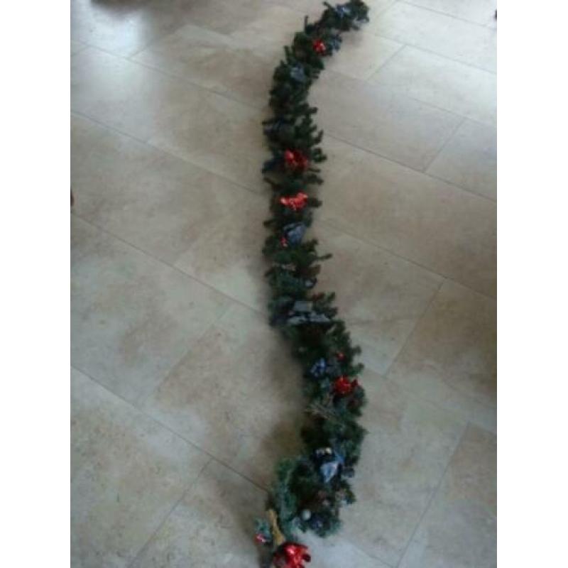 Kerstslinger "Blauwspar" Gedecoreerd Lengte: 3.60 m Nieuw