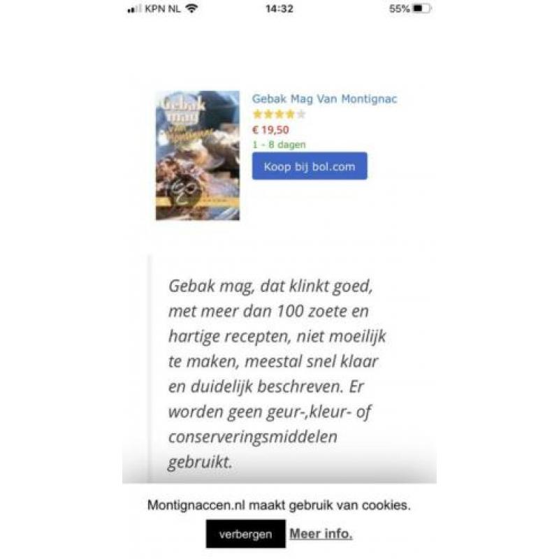 Gebak Mag van Montignac door Truus Ordelman 100 recepten