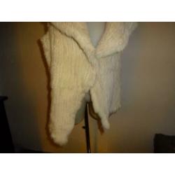 D4A Arma gebreid vest room kleur bont voorkant grote kraag M