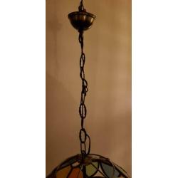 Glas in lood hanglamp uit Frankrijk
