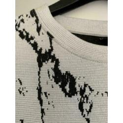 D1120 Nieuw: trui maat M=48/50 pullover pull zwart/wit