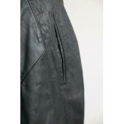 Vintage retro rok echt leer kokerrok midi zwart maat 38 40