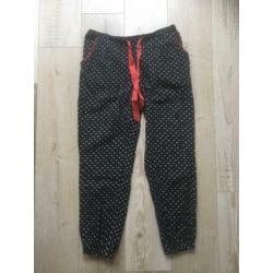 Lounge- of pyamabroek Esprit - zwart met hartjes - mt L