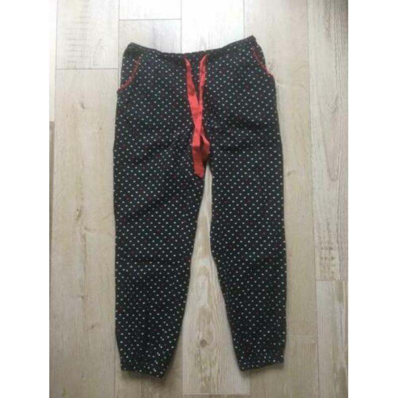 Lounge- of pyamabroek Esprit - zwart met hartjes - mt L
