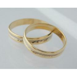 14 karaat Gouden Trouwringen luxe Bicolor uitvoering Anjer