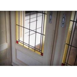 Massief houten ensuite suite glas in lood schuifdeuren