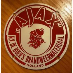 Merkplaatje ajax de boer brandweermateriaal aluminium 10 cm.