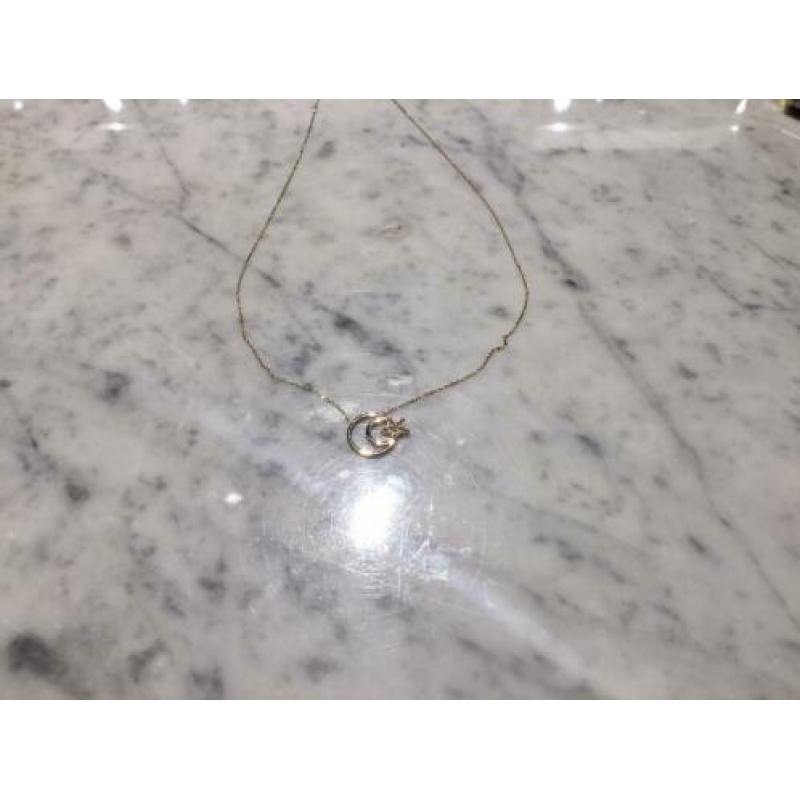 14 karaat gouden collier Turkse maan ster 42 cm