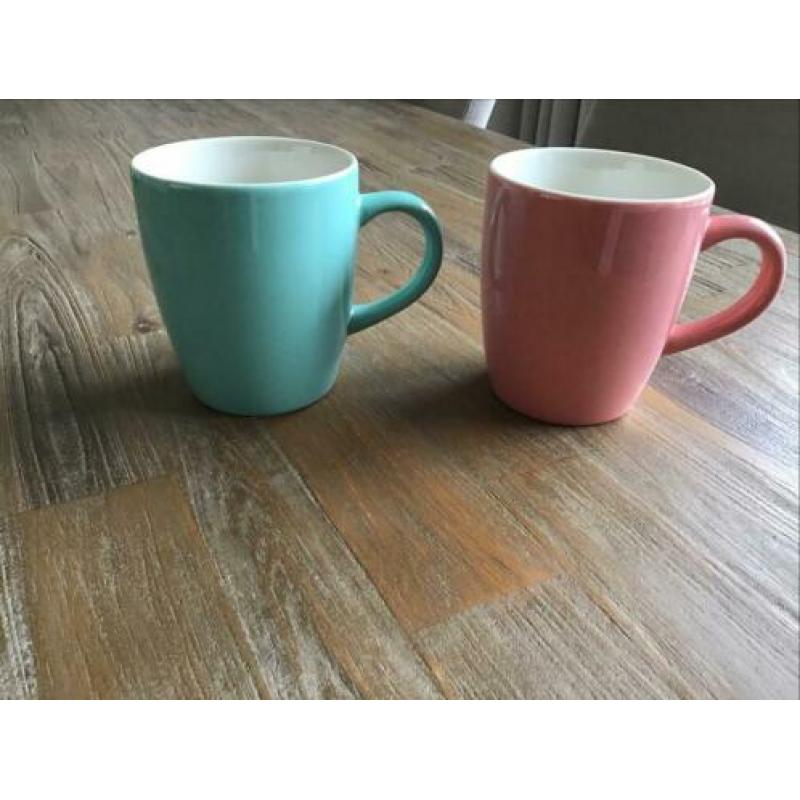 2 Pickwick theemokken, 400 ml, nieuw in roze en groen