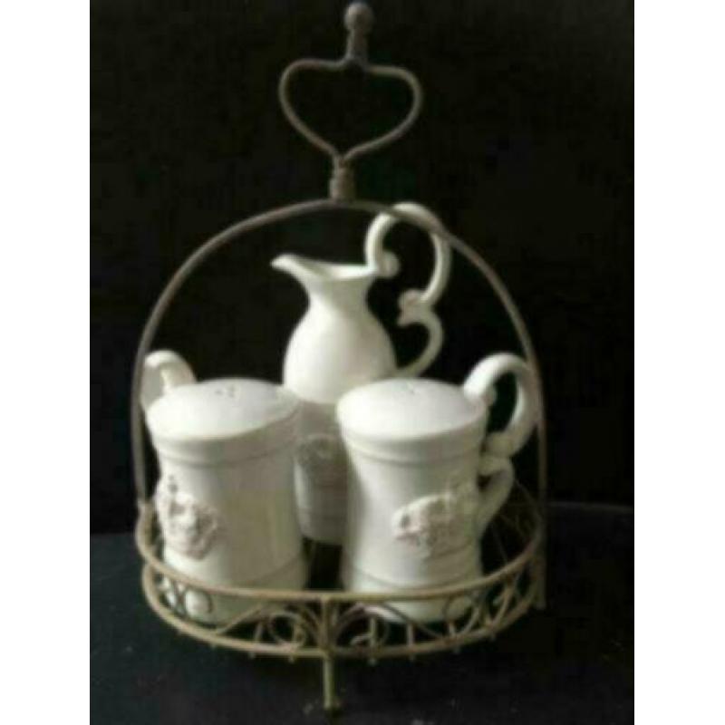 2 x Riverdale: Fondue set of zout/peper/olie set