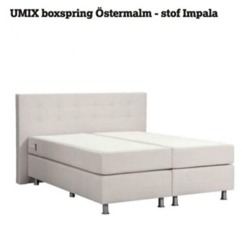 Zgan 2 jaar oude boxspring 1.40x2.00 m. Wit