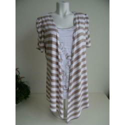 Dames Tuniek Maat XL Beige / Wit