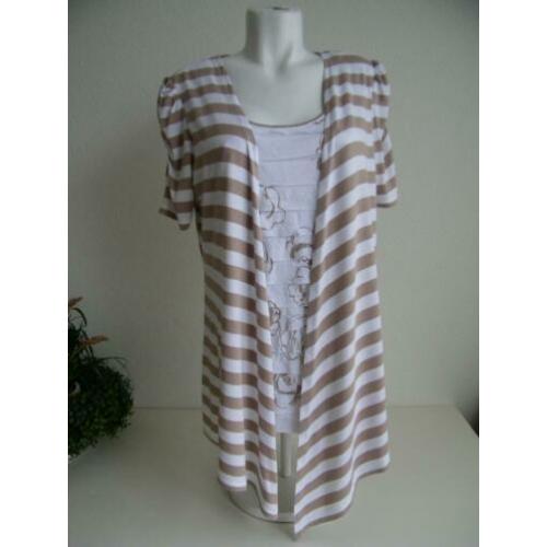 Dames Tuniek Maat XL Beige / Wit