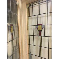 Massief houten ensuite suite glas in lood schuifdeuren