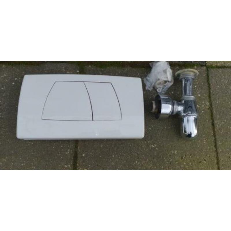 Sphinx wc toilet pot + wastafeltje sifon + drukknop geberit