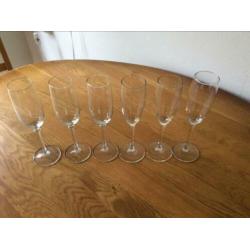 Champagne glazen, 6 stuks