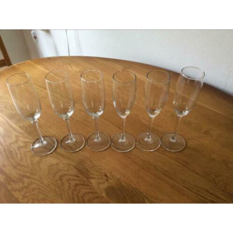 Champagne glazen, 6 stuks