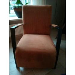 Mooie z.g.a.n. Industriële Cognackleurige Fauteuil.