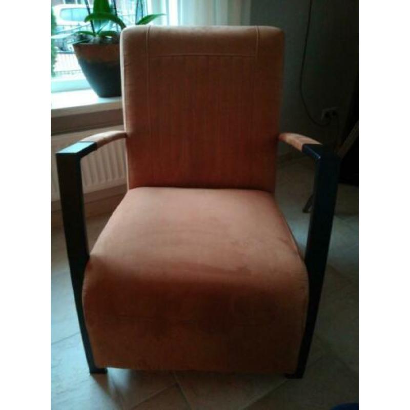 Mooie z.g.a.n. Industriële Cognackleurige Fauteuil.