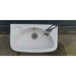 Sphinx wc toilet pot + wastafeltje sifon + drukknop geberit