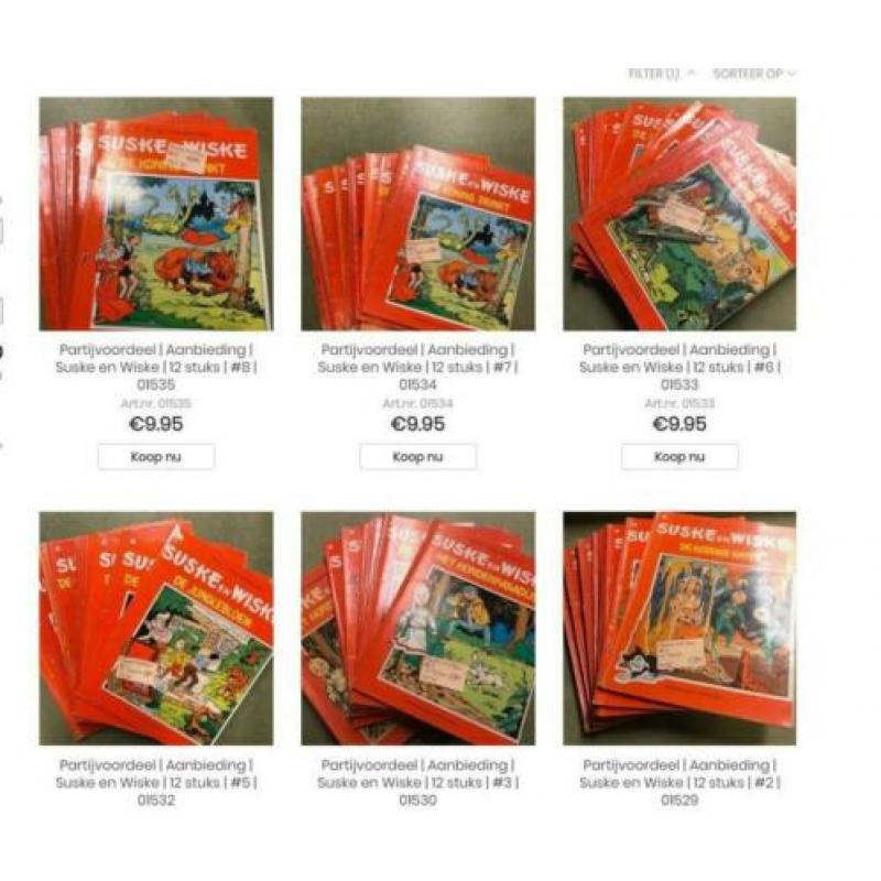 Stripboeken | Suske en Wiske | Pakketten van 12 stuks € 9.95