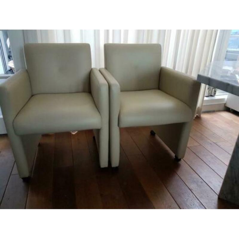 Fauteuils eetkamerstoelen, beige