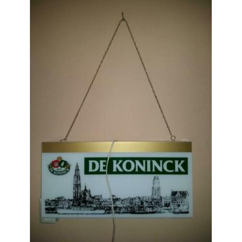 De Koninck bier lichtreclame, lichtbak, reclame bord vintage