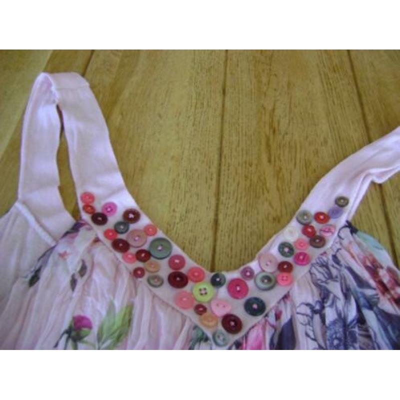 Z.g.a.n. roze gebloemd voile topje, maat M