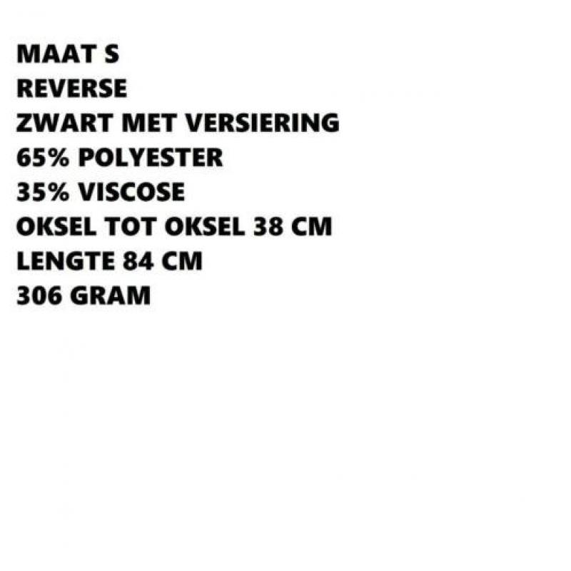 Maat s - reverse = zwart tuniek met versiering