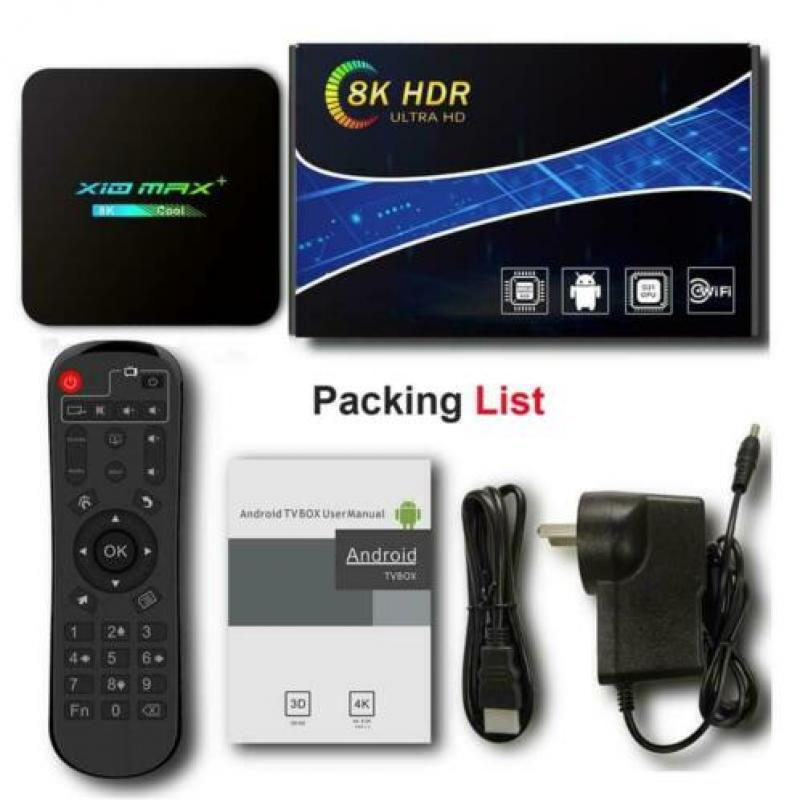 Android 9 8k ultra hdr 64 gb x10max+ films /tv gelijk kijken
