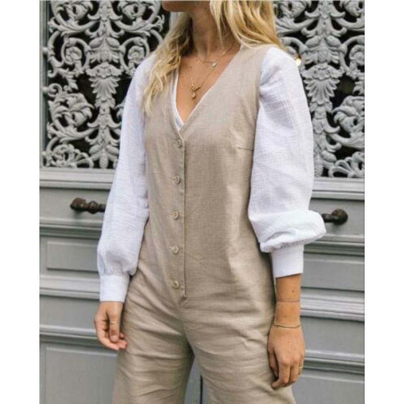 Palaver jumpsuit oatmeal maat xs