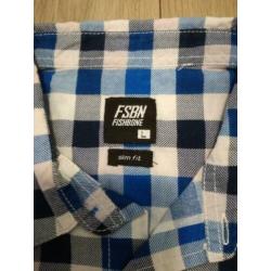 Slim Fit overhemd maat L korte mouw Fishbone !!!!