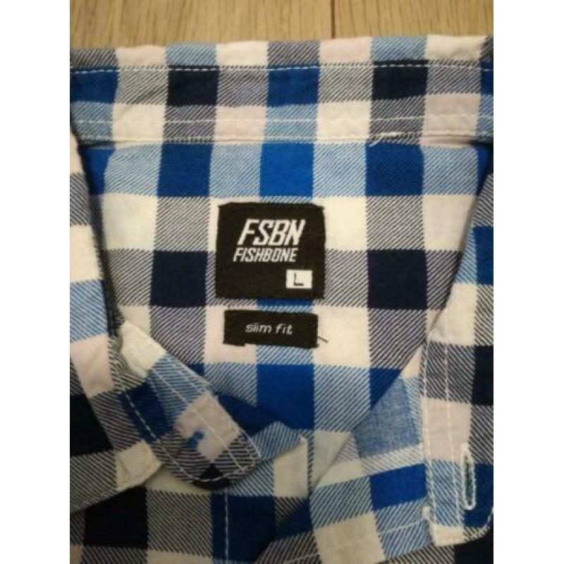 Slim Fit overhemd maat L korte mouw Fishbone !!!!