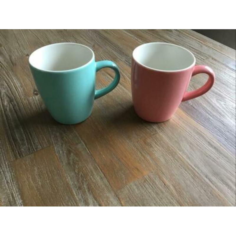 2 Pickwick theemokken, 400 ml, nieuw in roze en groen