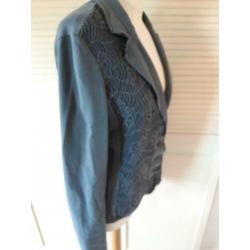 TRANSFER 40 Blauw sweatstof katoenen VEST COLBERT JASJE