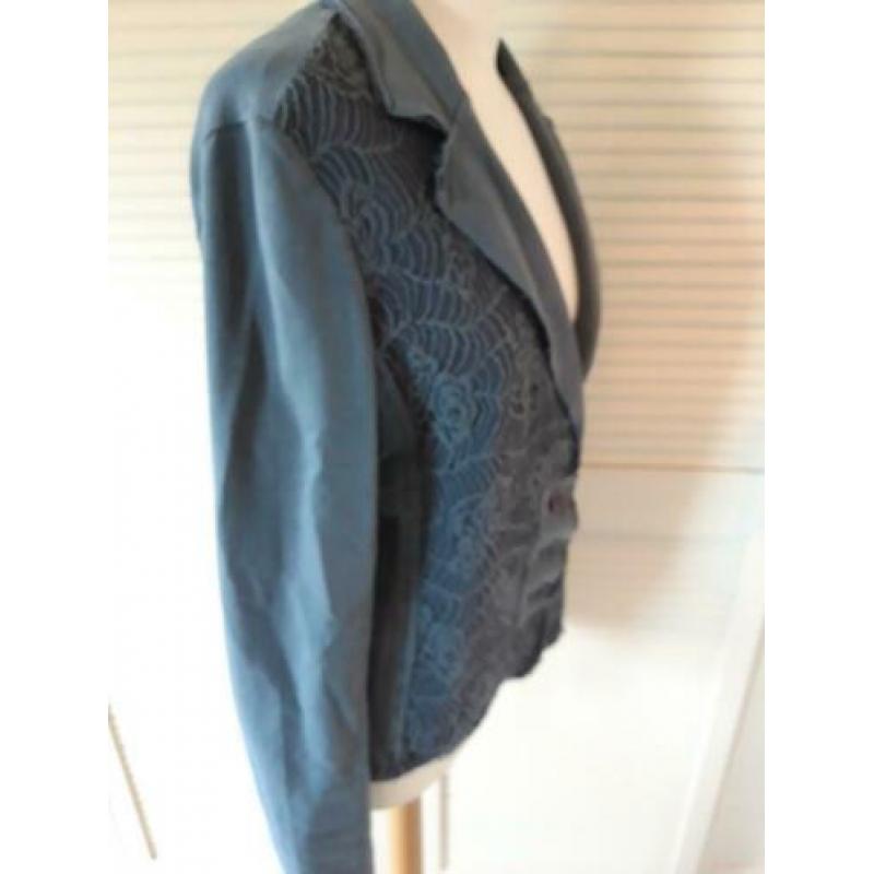 TRANSFER 40 Blauw sweatstof katoenen VEST COLBERT JASJE