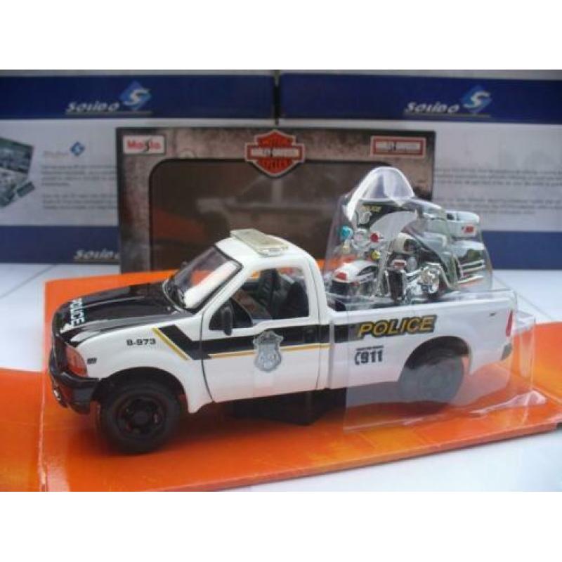 Maisto 1/24 Ford F-350 Pick Up Police Harley Davidson