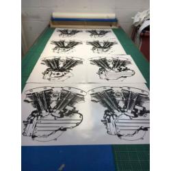 muursticker o.a. shovelhead en panhead met of zonder text