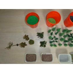 HO modelspoorbouw - bomen, grind, gras - schaal 1:87