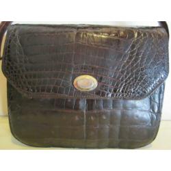 Vintage bruine krokodillen leren handtas kroko 58