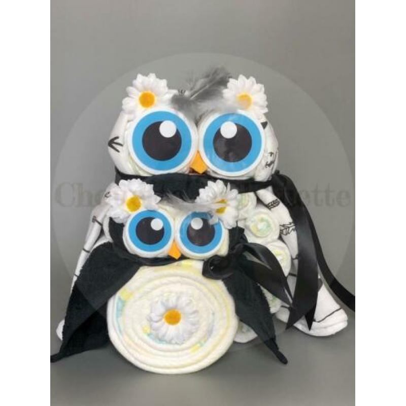 Gratis verzending Luiertaart Uil Luieruil Set Navy Blauw