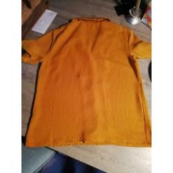 Oker gele blouse met korte mouwen en kraag, ONY, maat 36