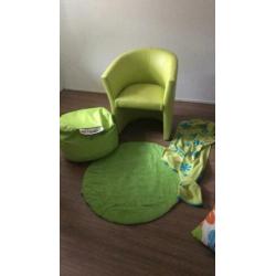 Lime groene kamer/stoel/ sit&joy