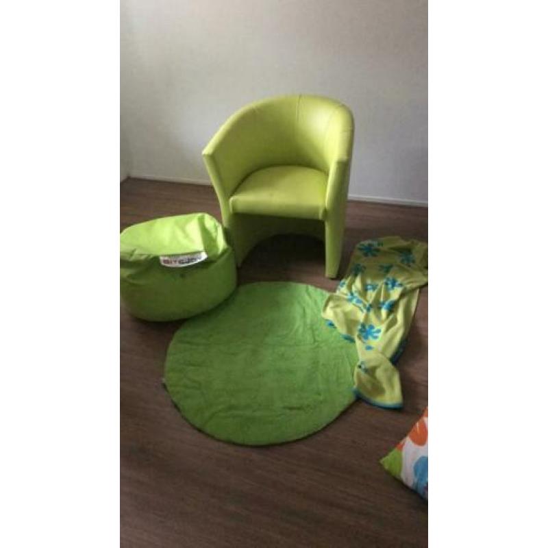 Lime groene kamer/stoel/ sit&joy