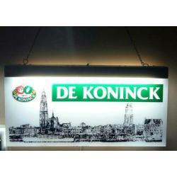 De Koninck bier lichtreclame, lichtbak, reclame bord vintage