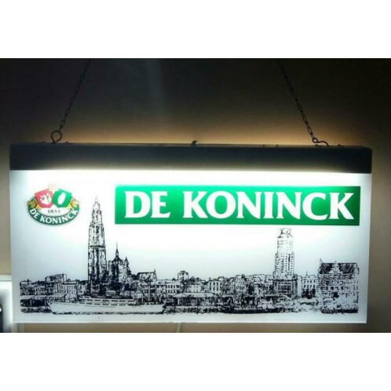 De Koninck bier lichtreclame, lichtbak, reclame bord vintage
